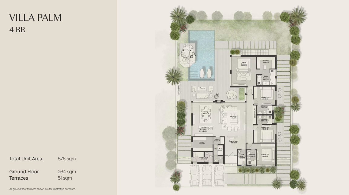 Floor plan for villa at Lake Front Villas