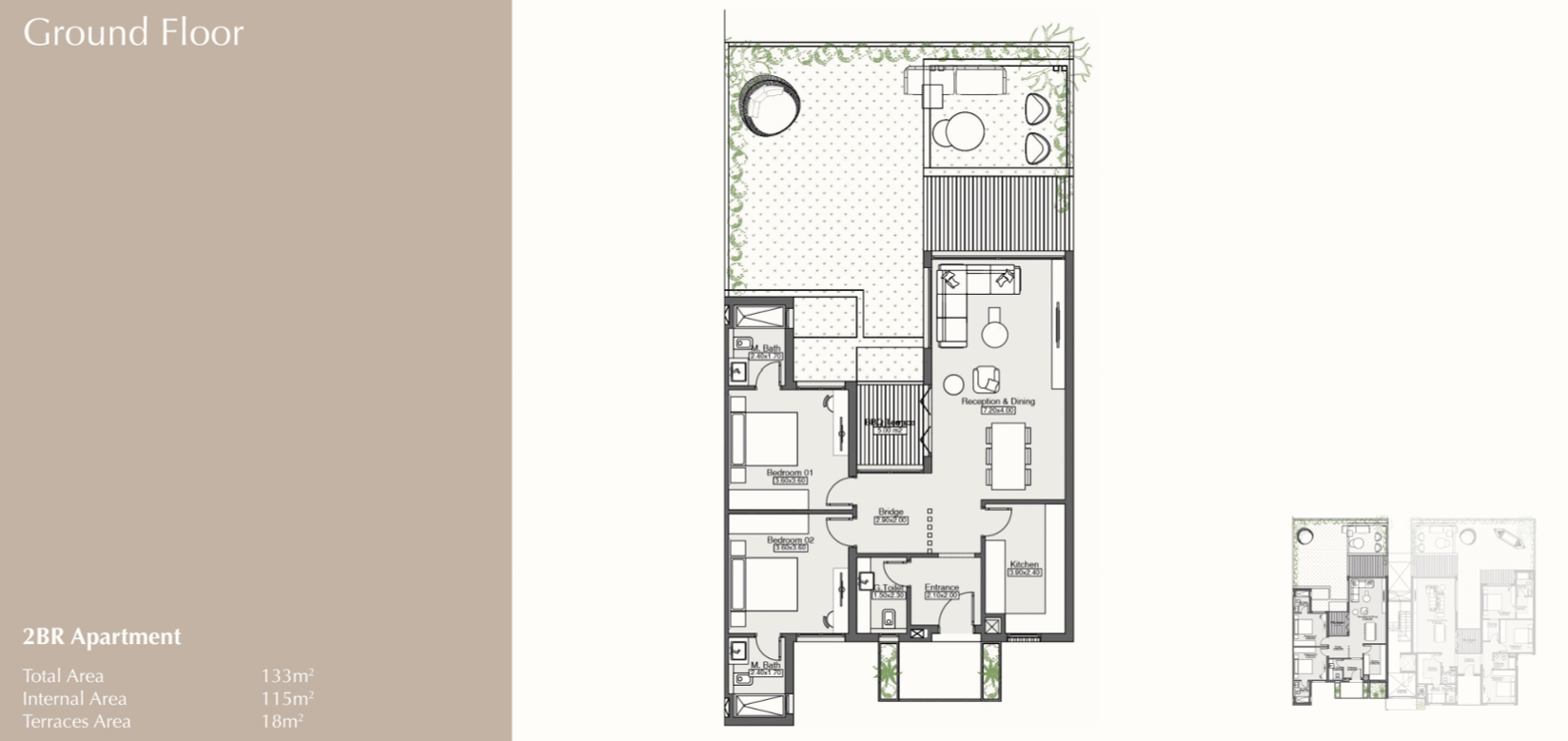 Floor plan for apartment at Beige Residence - Hills of One