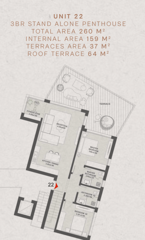 Floor plan for penthouse at Geo The Med