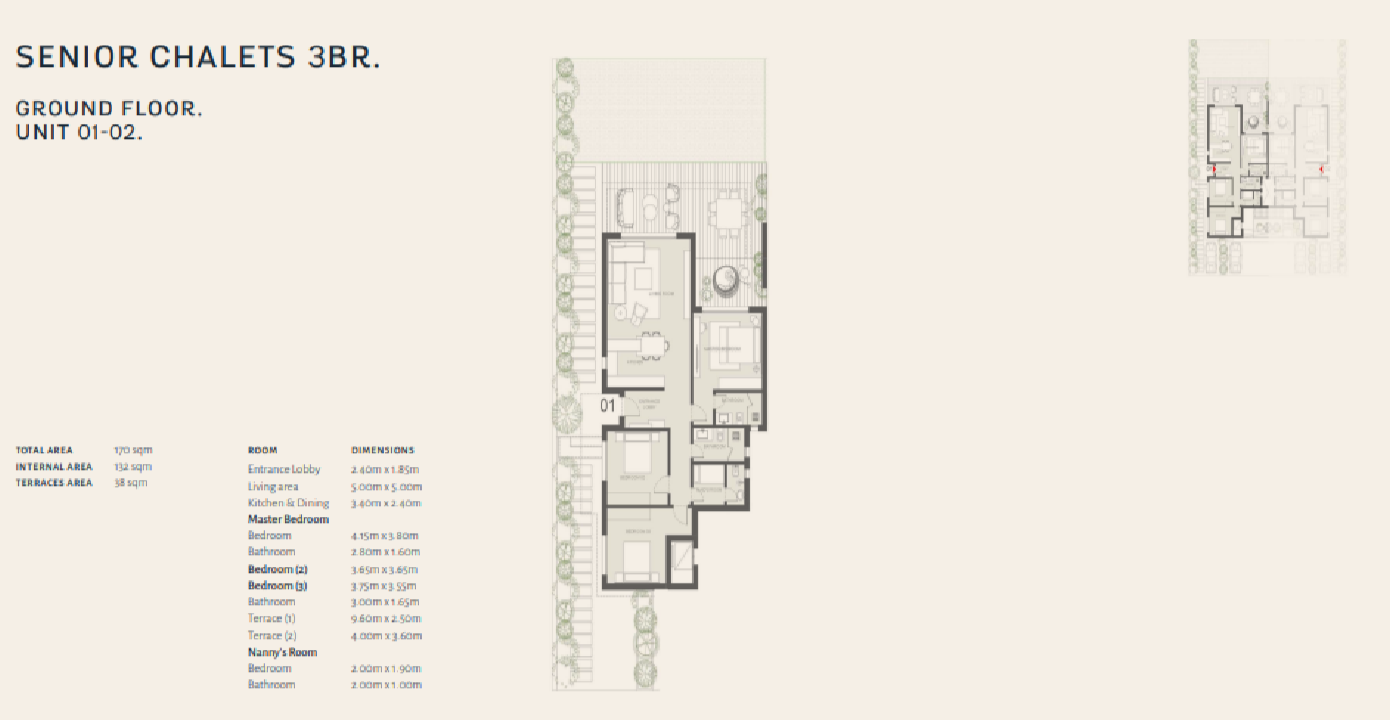 Floor plan for chalet at The Med