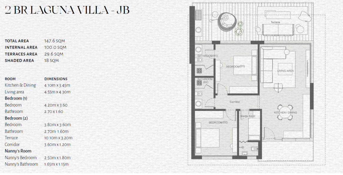 Floor plan for villa at The Med