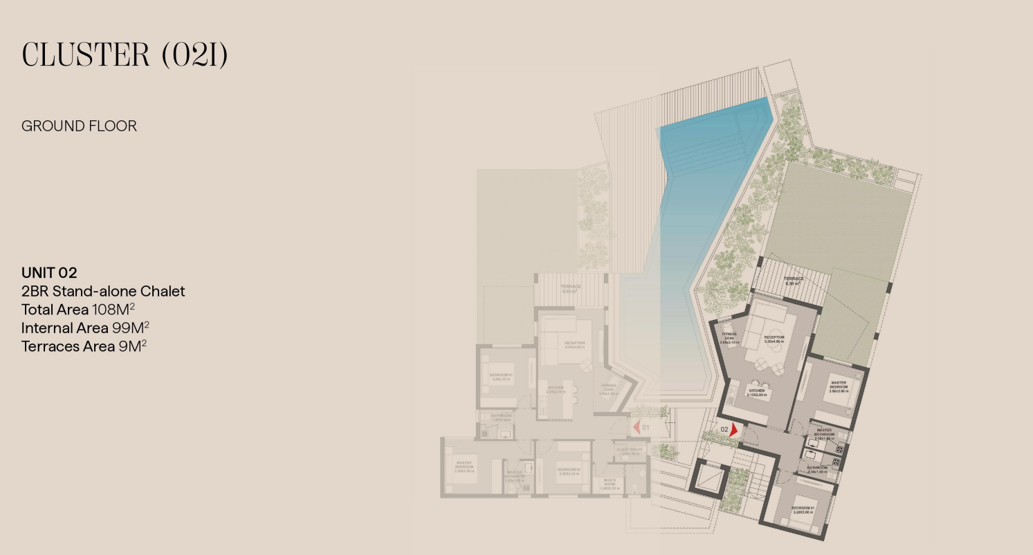 Floor plan for chalet at Geo The Med