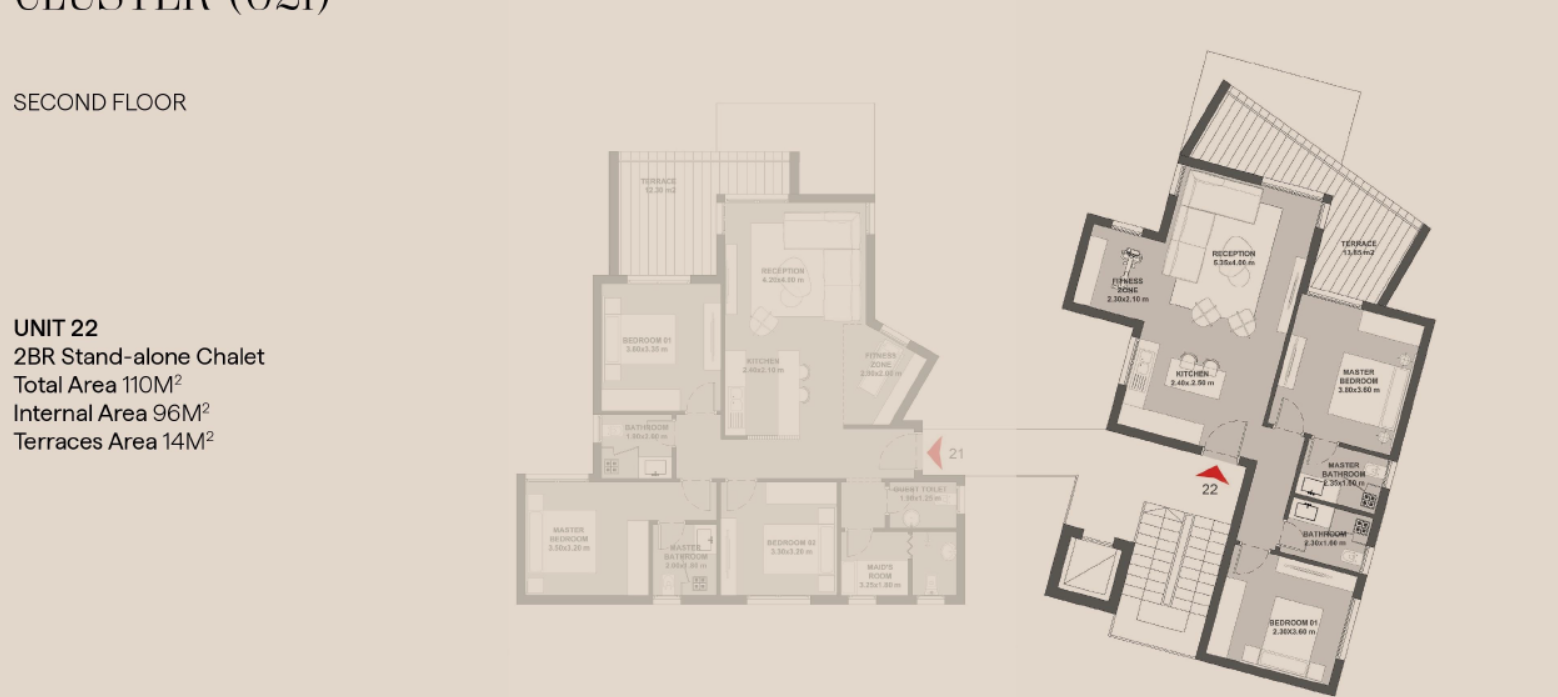 Floor plan for chalet at Geo The Med