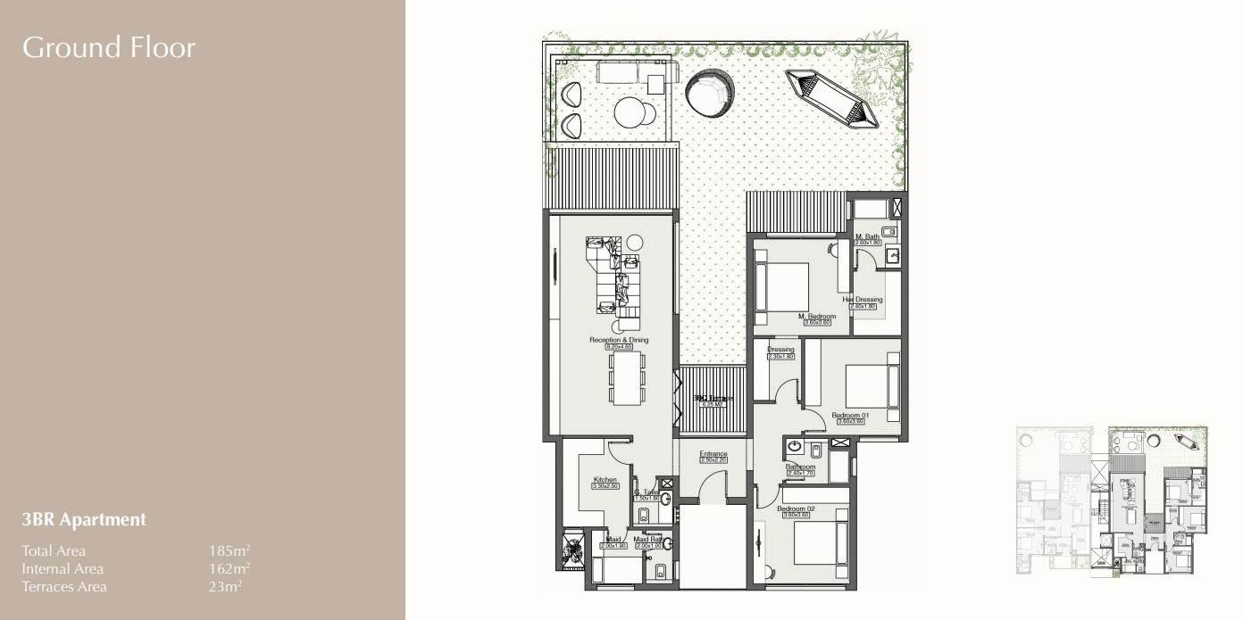 Floor plan for apartment at Beige Residence - Hills of One
