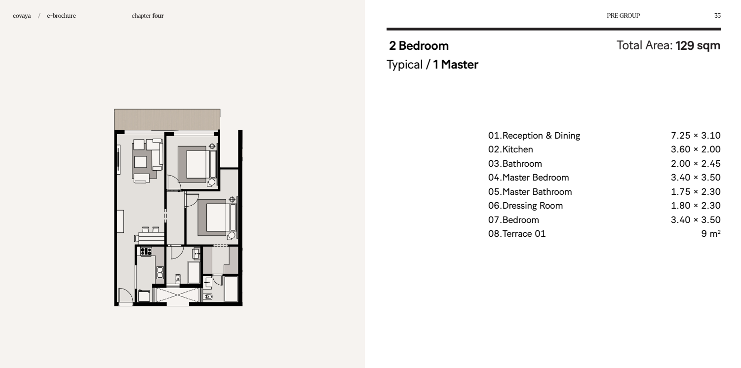Floor plan for chalet at Telal Sokhna