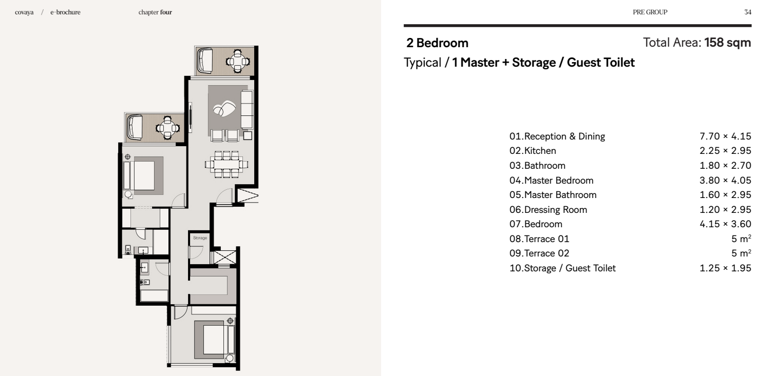 Floor plan for chalet at Telal Sokhna