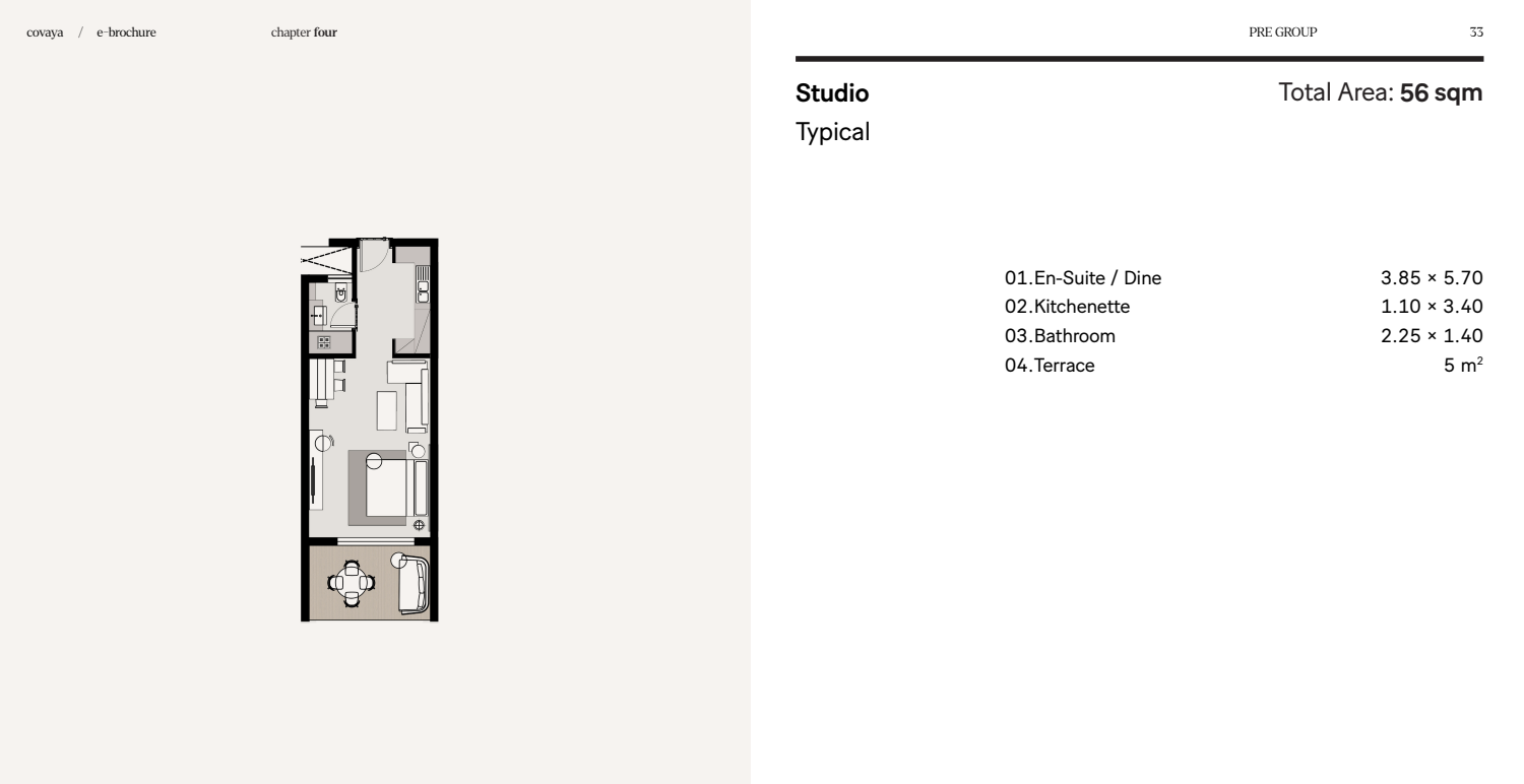 Floor plan for studio at Telal Sokhna