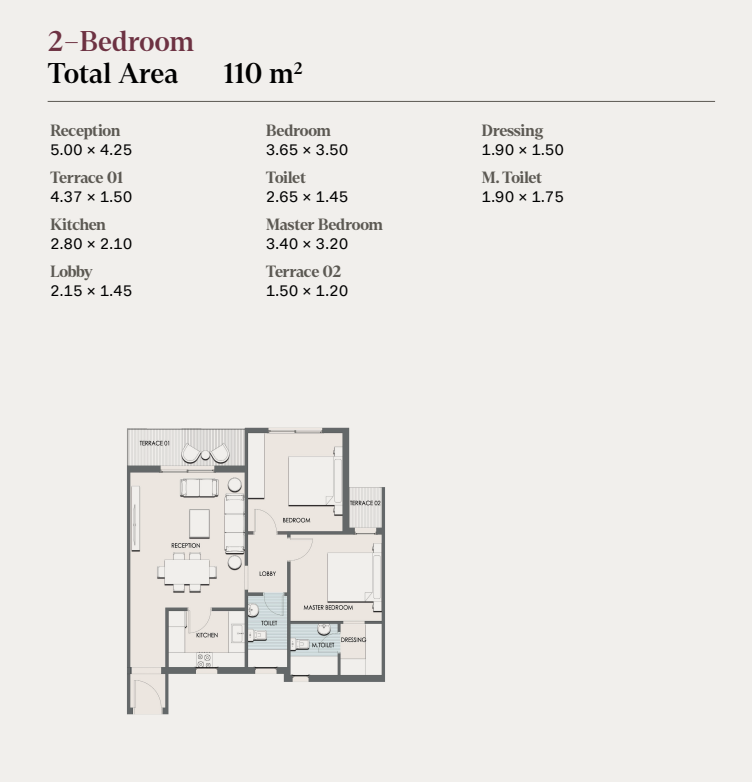 Floor plan for apartment at Selection - Telal East
