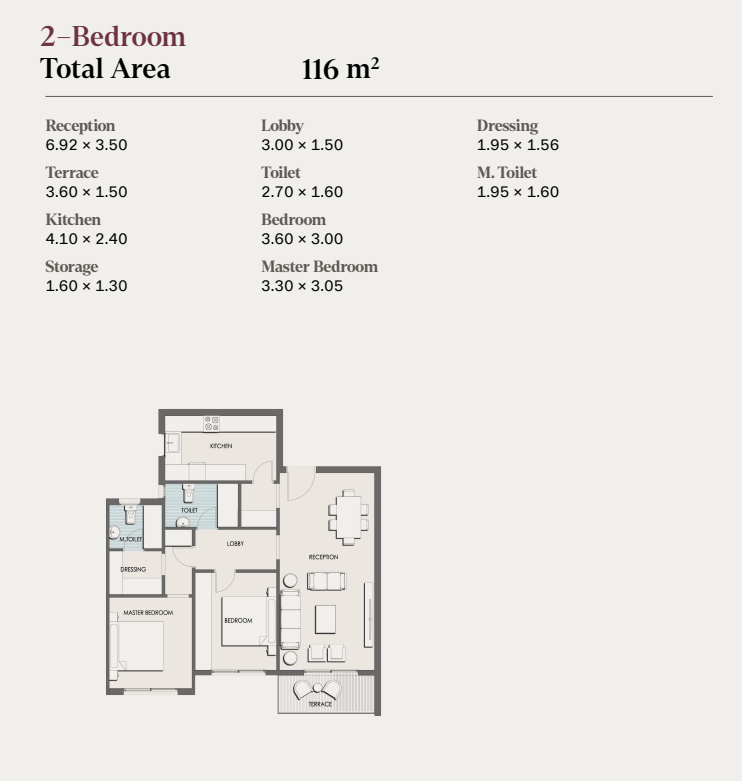 Floor plan for apartment at Selection - Telal East