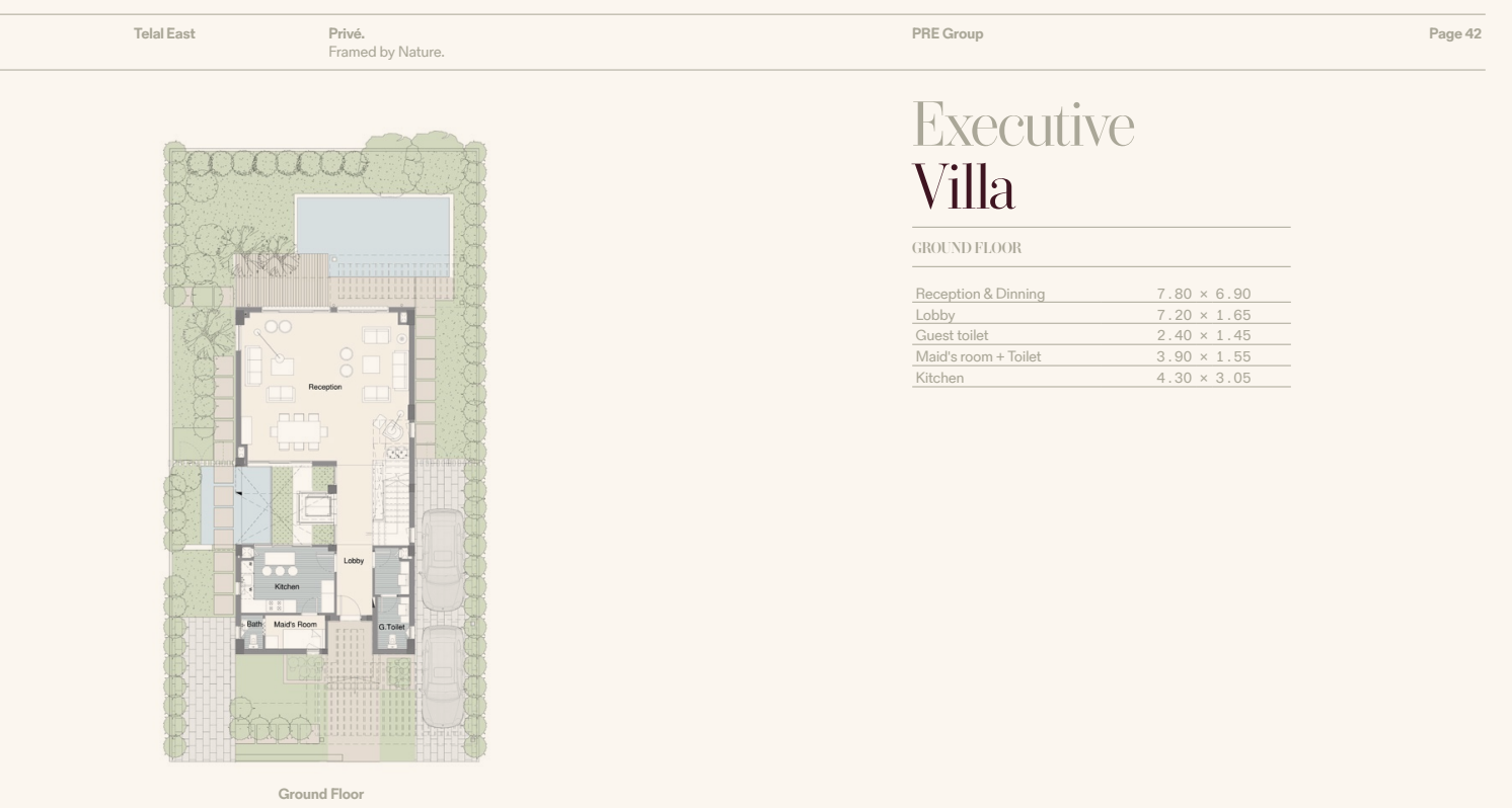 Floor plan for villa at Prive - Telal East