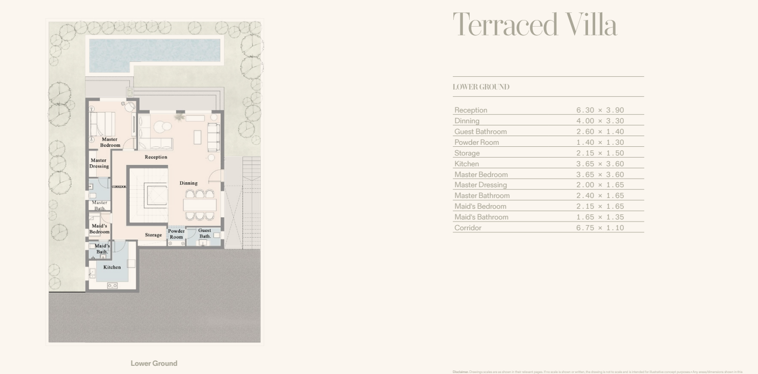 Floor plan for villa at Prive - Telal East