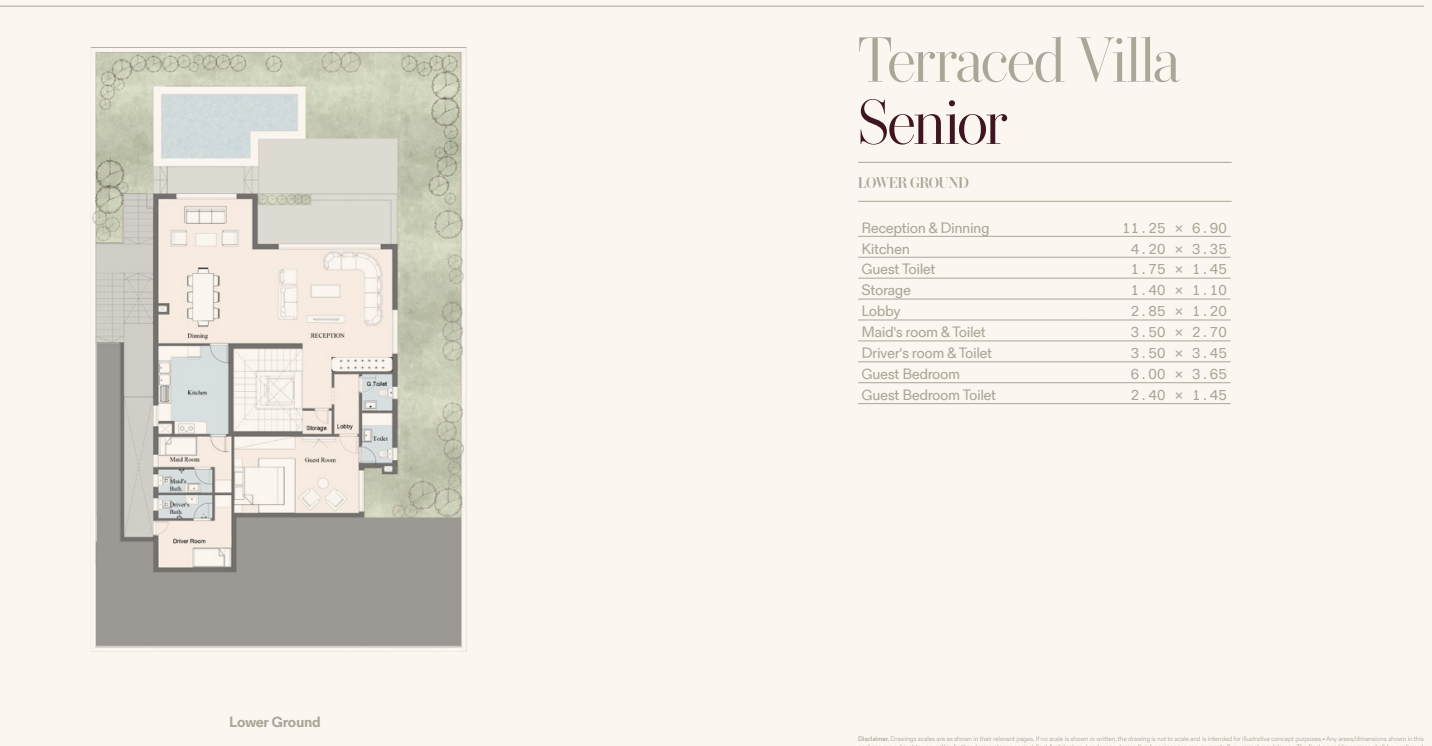 Floor plan for villa at Prive - Telal East