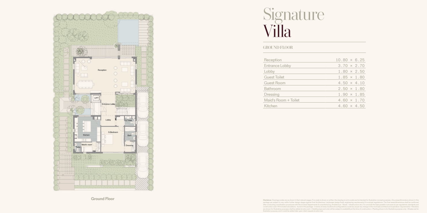 Floor plan for villa at Prive - Telal East