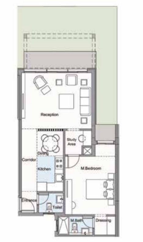 Floor plan for apartment at Oak Residences-Stone Park