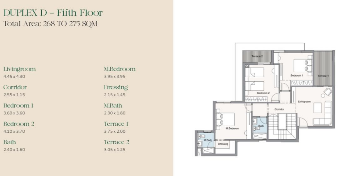 Floor plan for duplex at Oak Residences-Stone Park