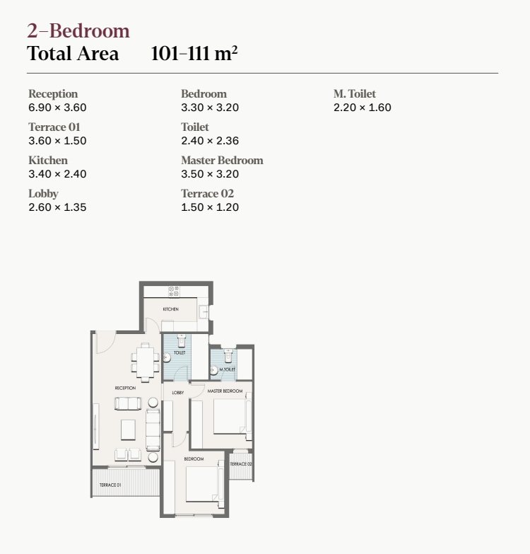 Floor plan for apartment at Selection - Telal East