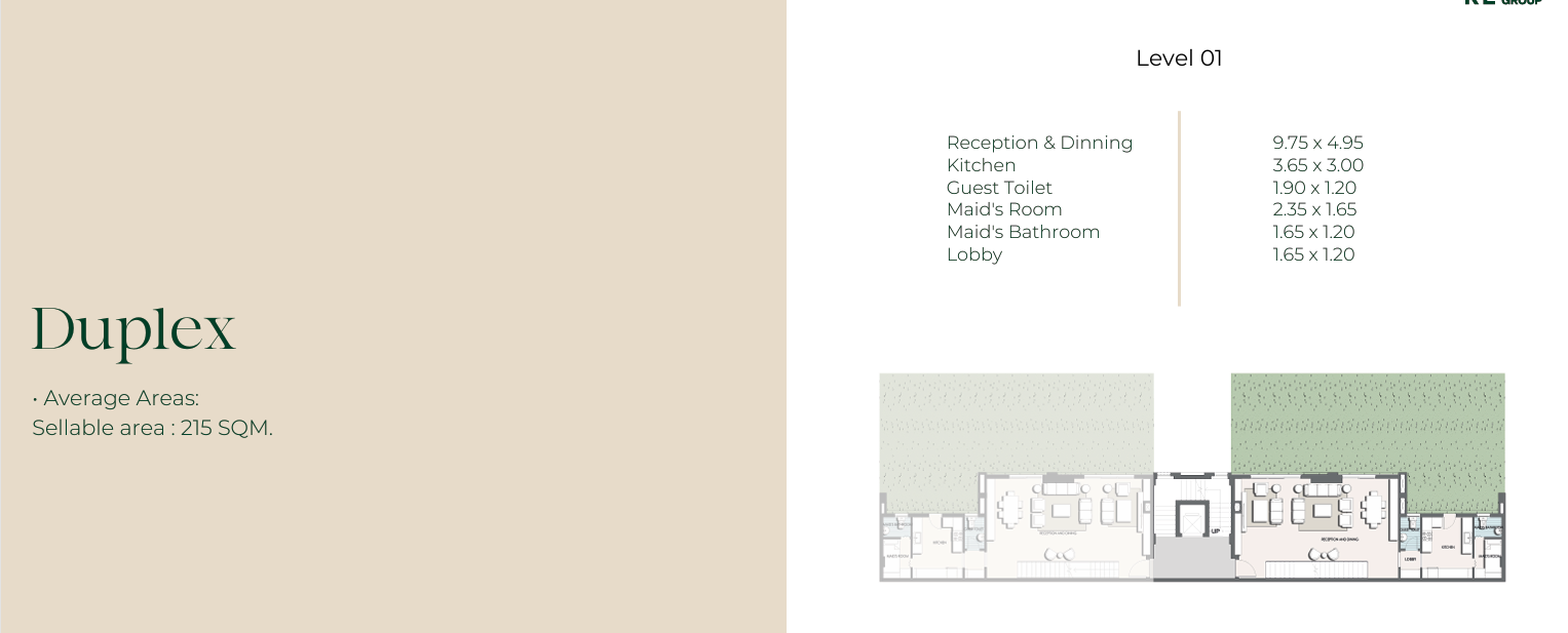 Floor plan for duplex at Stone Park
