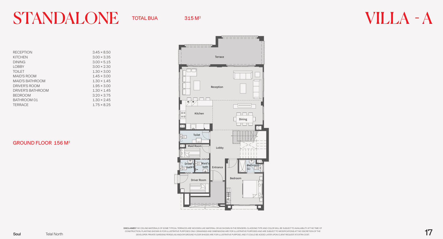 Floor plan for villa at Telal North Coast