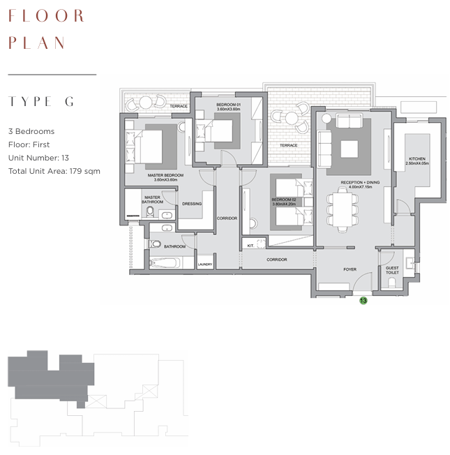 Floor plan for apartment at The Estates Residence