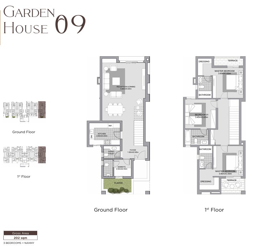 Floor plan for duplex at Karmell New Zayed