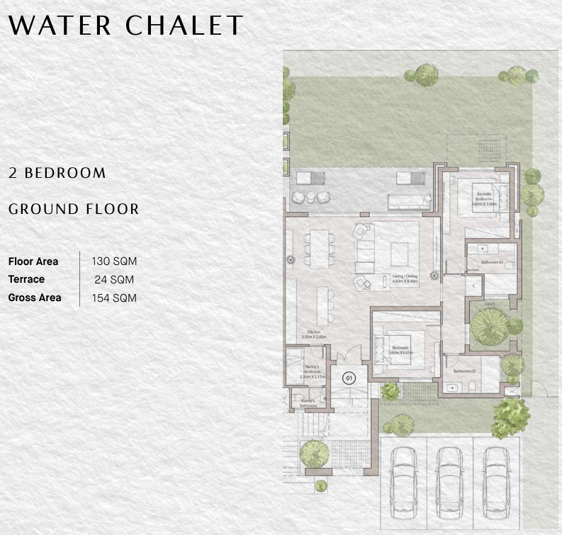 Floor plan for chalet at Ogami Ras El Hekma