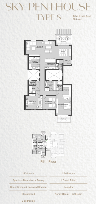 Floor plan for apartment at Oak Residence
