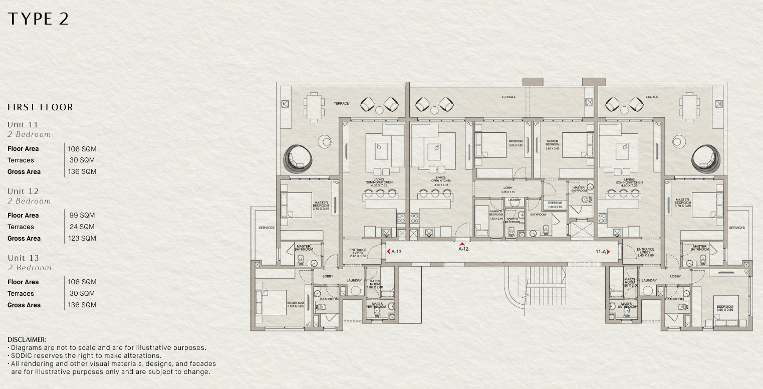 Floor plan for chalet at Ogami Ras El Hekma