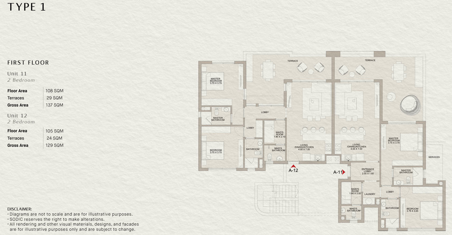 Floor plan for chalet at Ogami Ras El Hekma