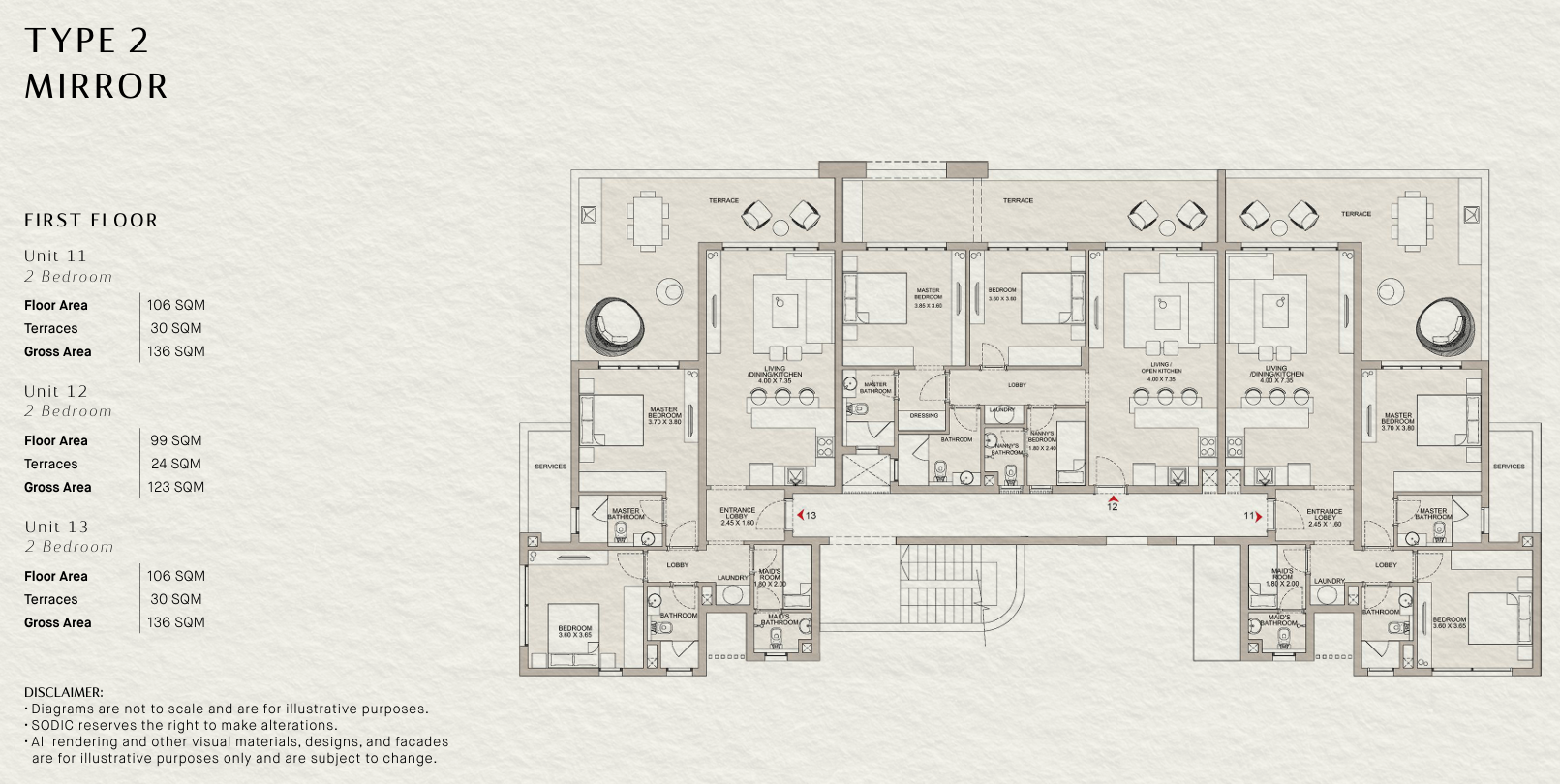 Floor plan for chalet at Ogami Ras El Hekma
