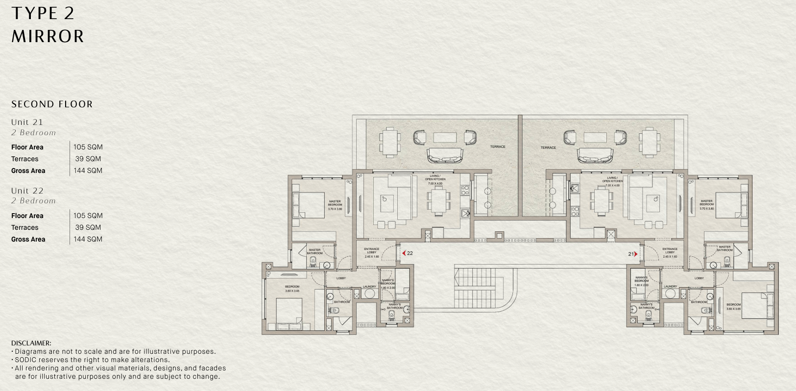 Floor plan for chalet at Ogami Ras El Hekma