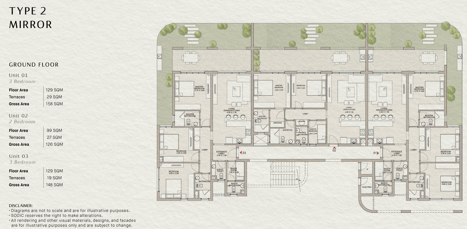 Floor plan for chalet at Ogami Ras El Hekma