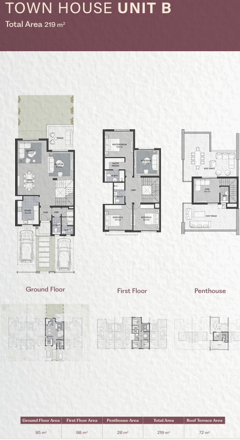 Floor plan for townhouse at Rosewood