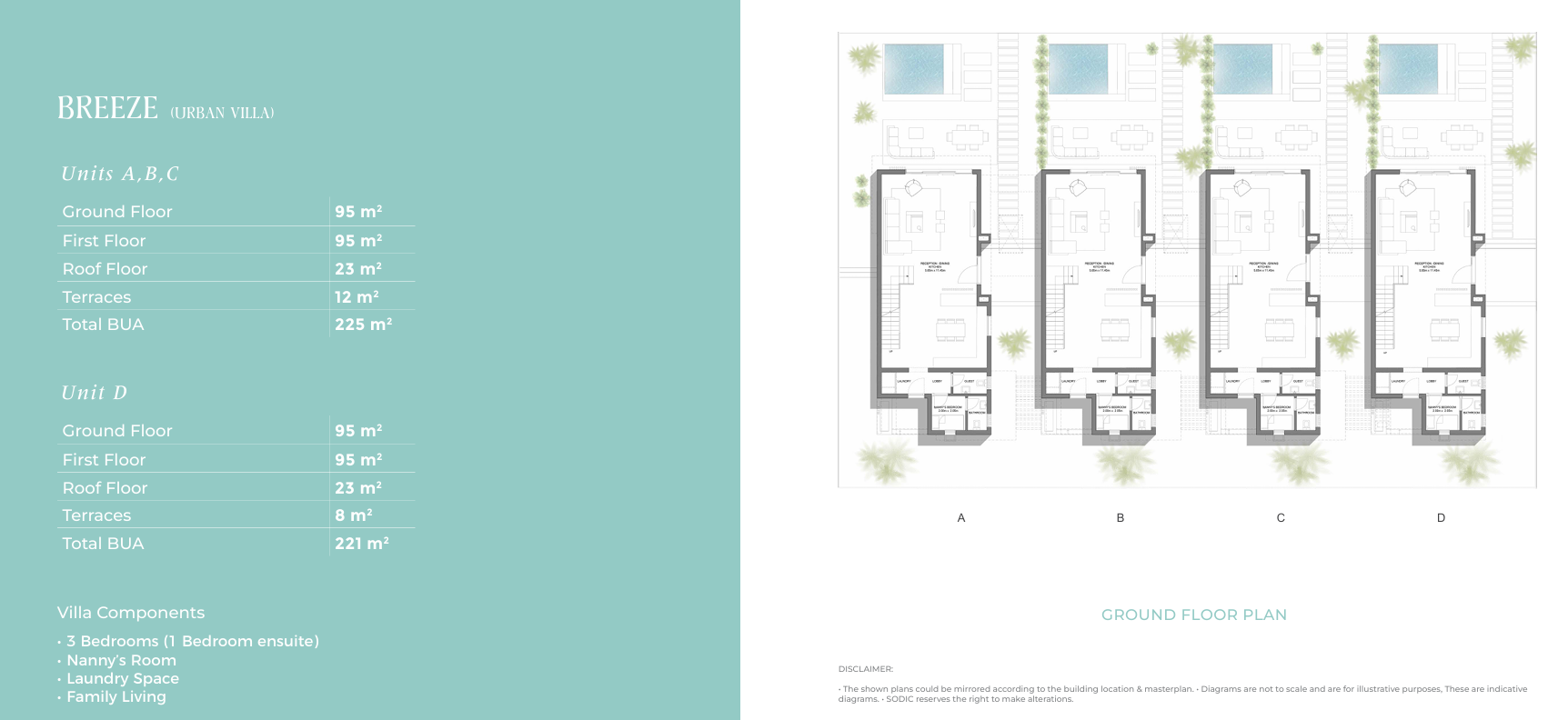 Floor plan for villa at Caesar