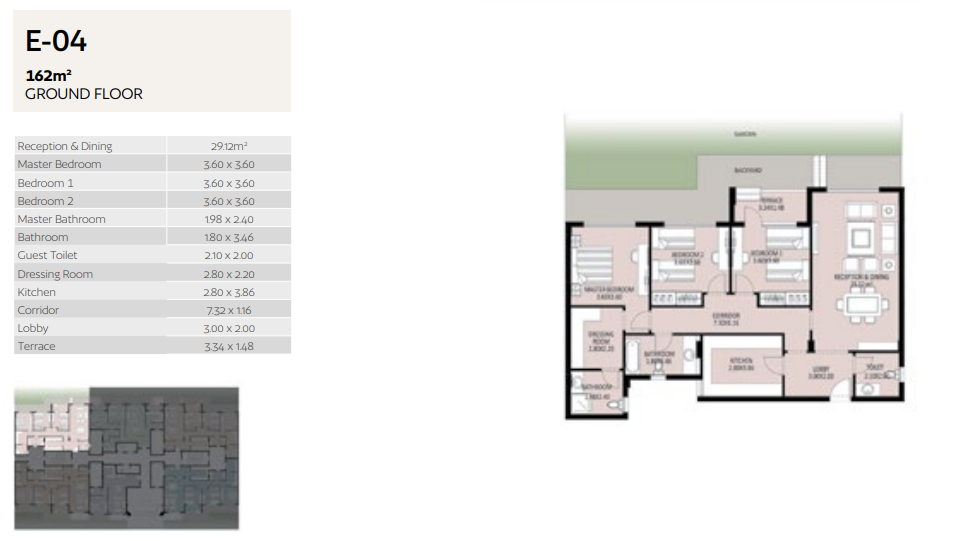Floor plan for apartment at Bleu Vert