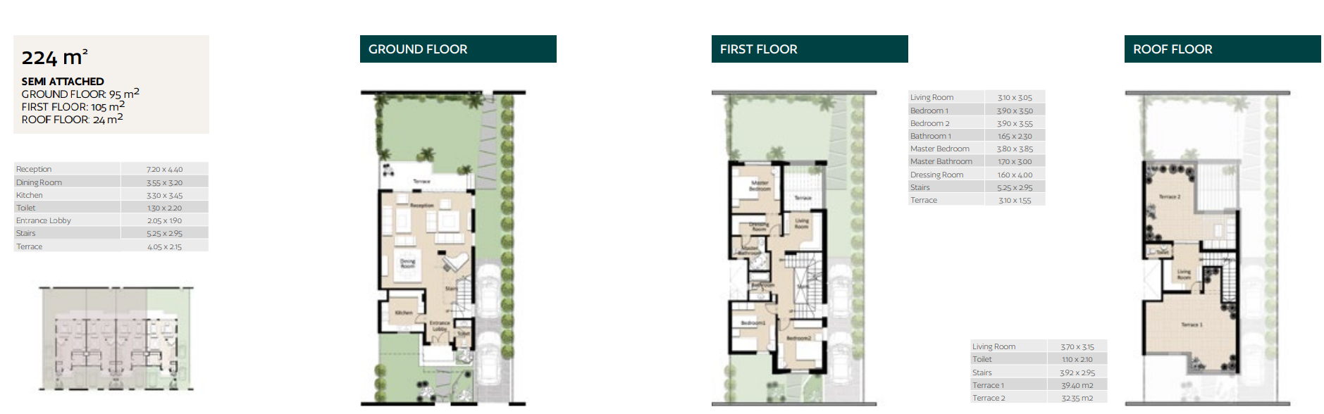 Floor plan for townhouse at Bleu Vert