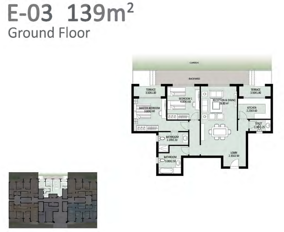 Floor plan for apartment at Bleu Vert