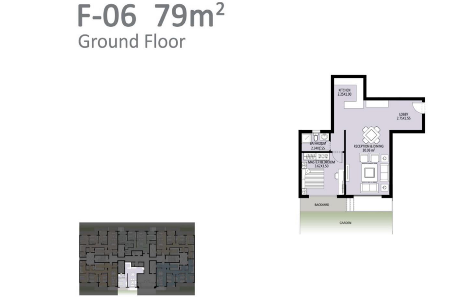Floor plan for apartment at Bleu Vert
