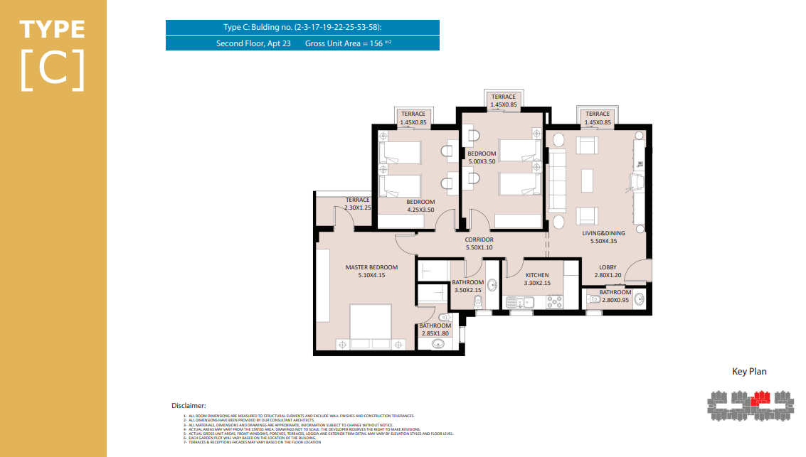 Floor plan for apartment at El Fustat
