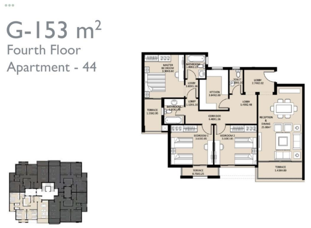 Floor plan for penthouse at Jayd