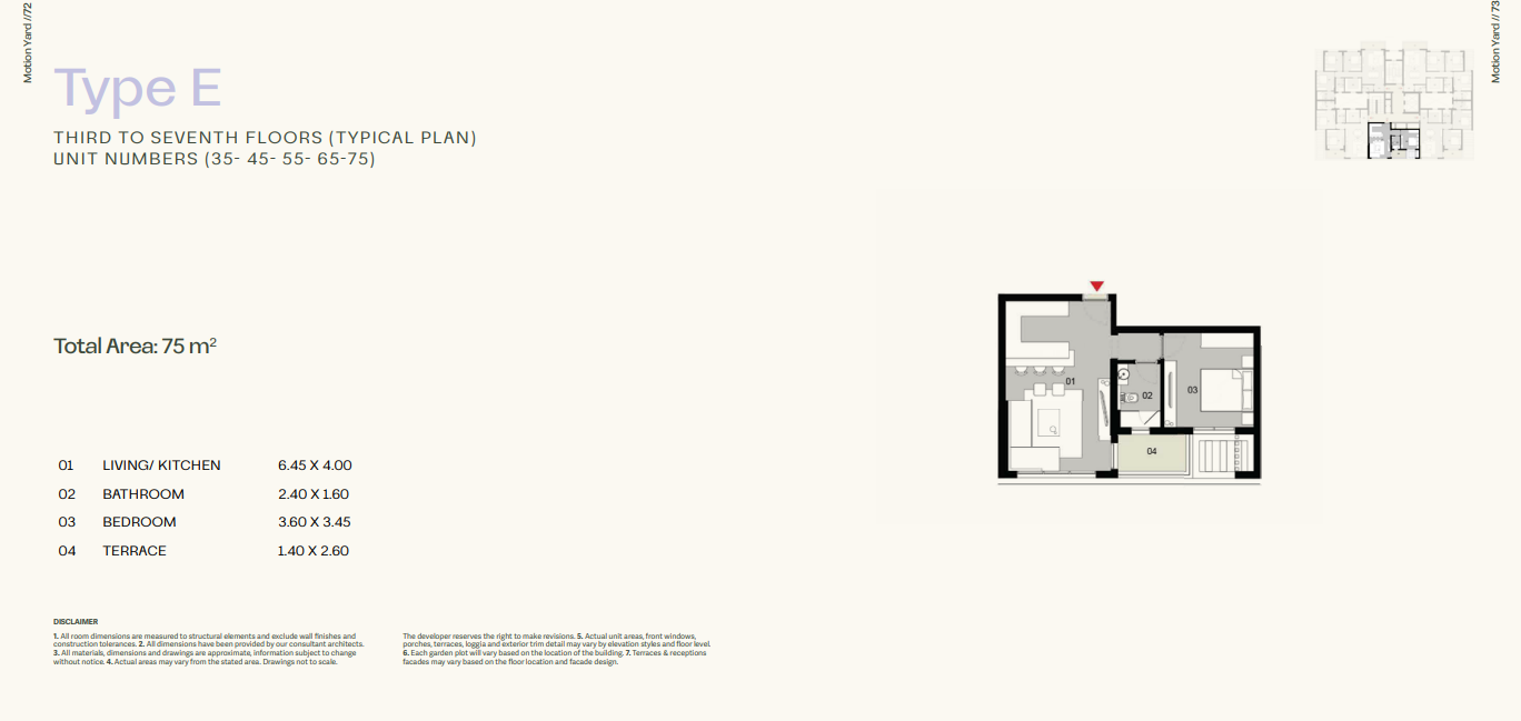Floor plan for apartment at Tierra