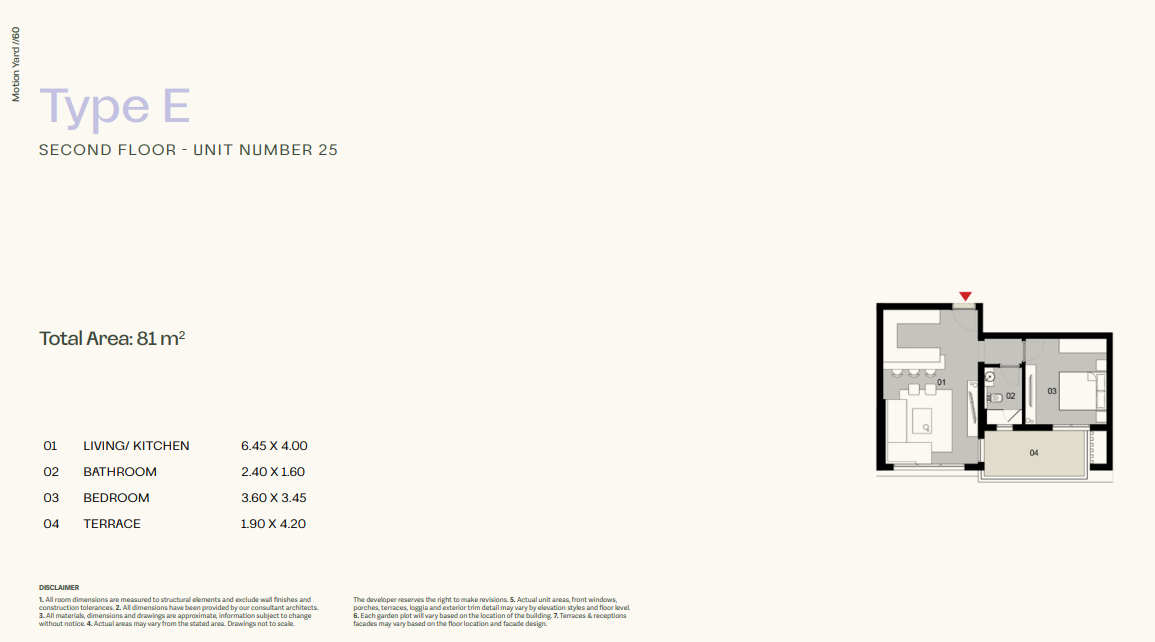 Floor plan for apartment at Tierra