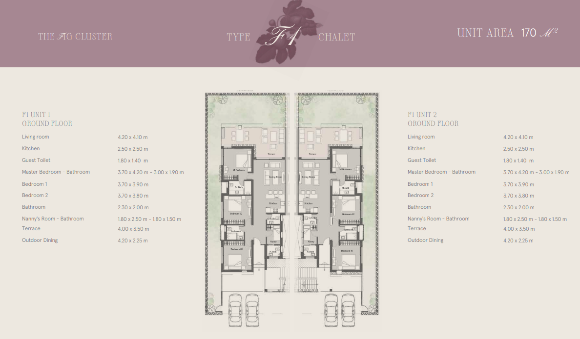 Floor plan for chalet at Marsa Baghush