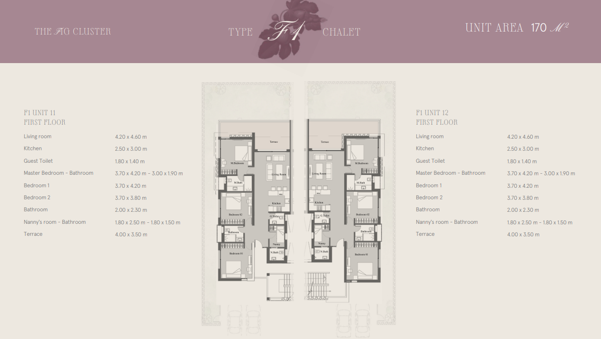 Floor plan for chalet at Marsa Baghush
