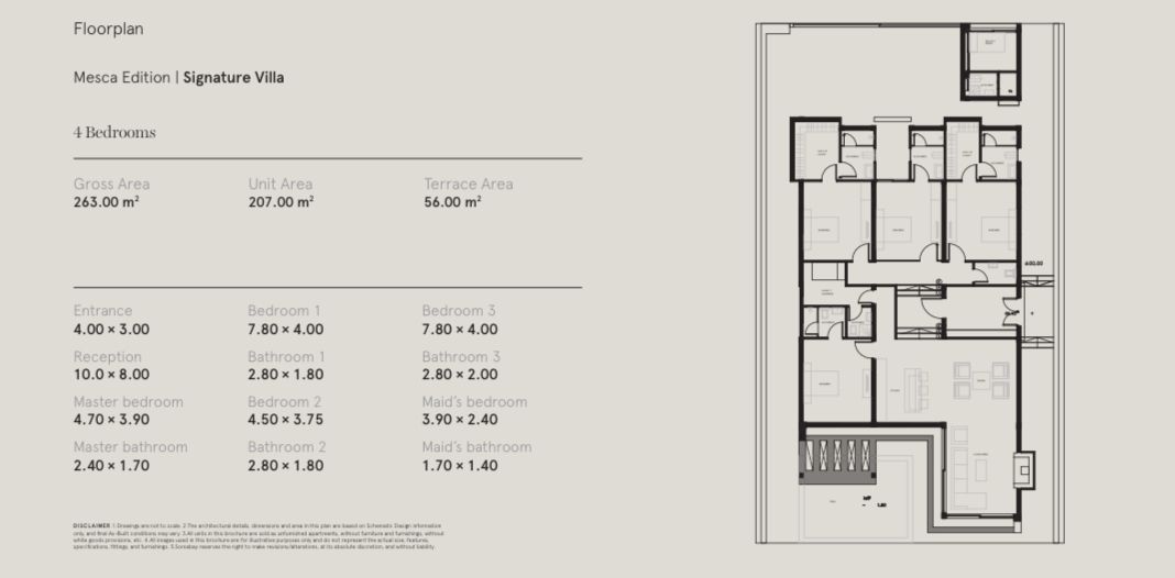 Floor plan for villa at Mesca Edition