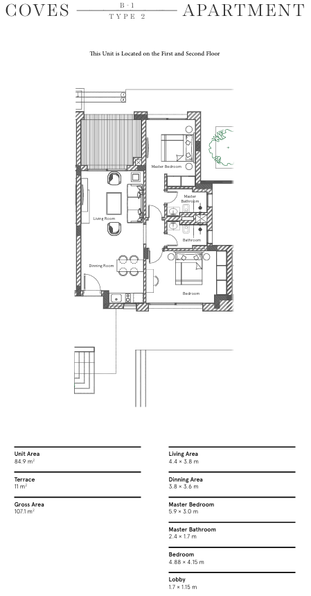 Floor plan for apartment at Soma Coves