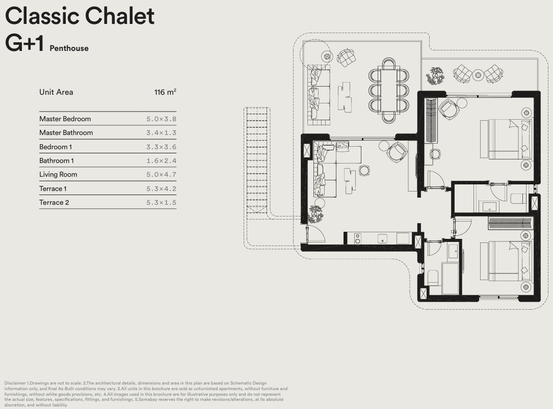Floor plan for chalet at Blanca Gardens Collection