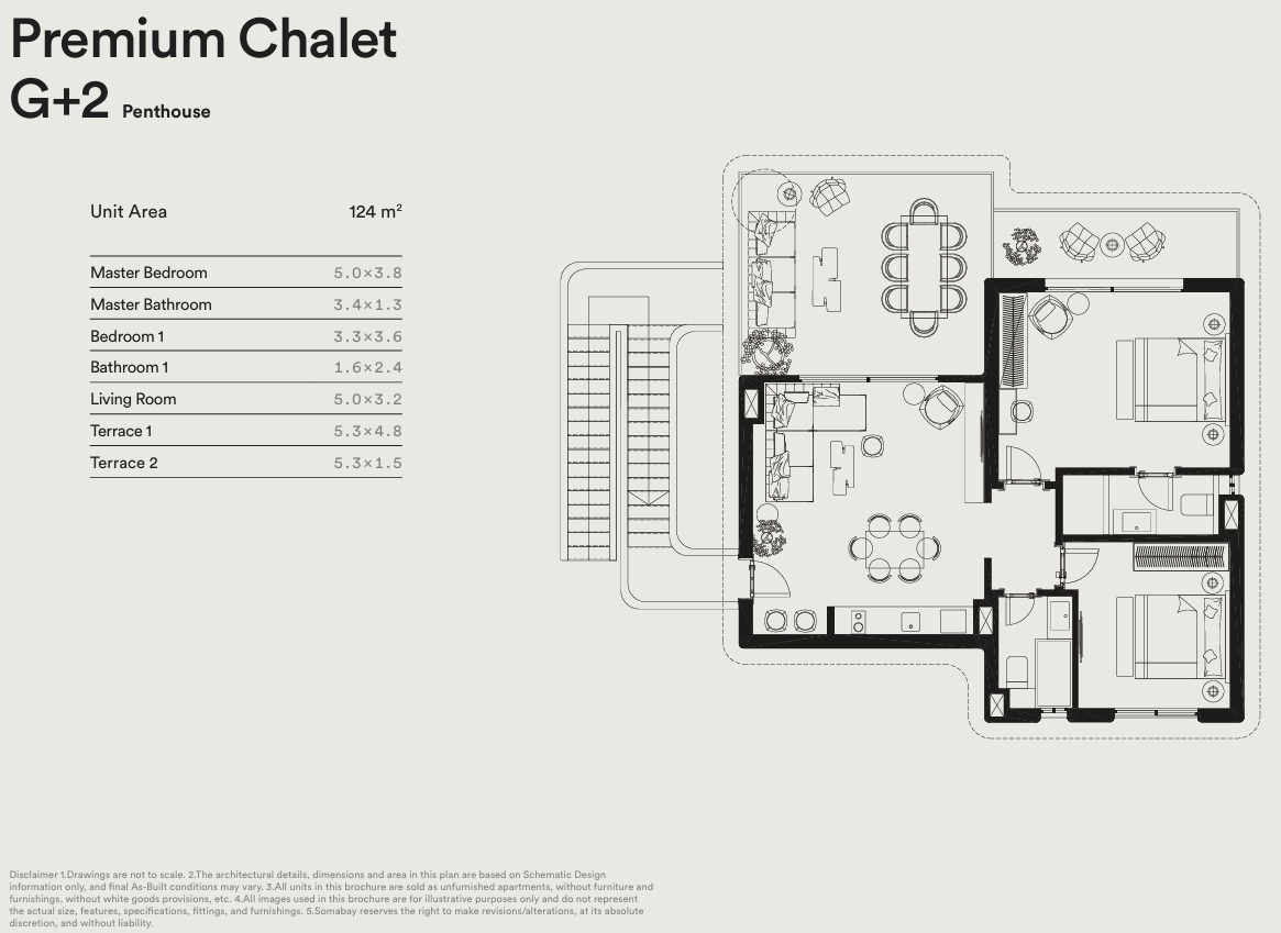 Floor plan for chalet at Blanca Gardens Collection