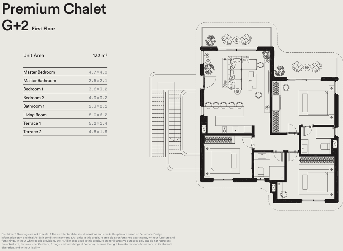 Floor plan for chalet at Blanca Gardens Collection