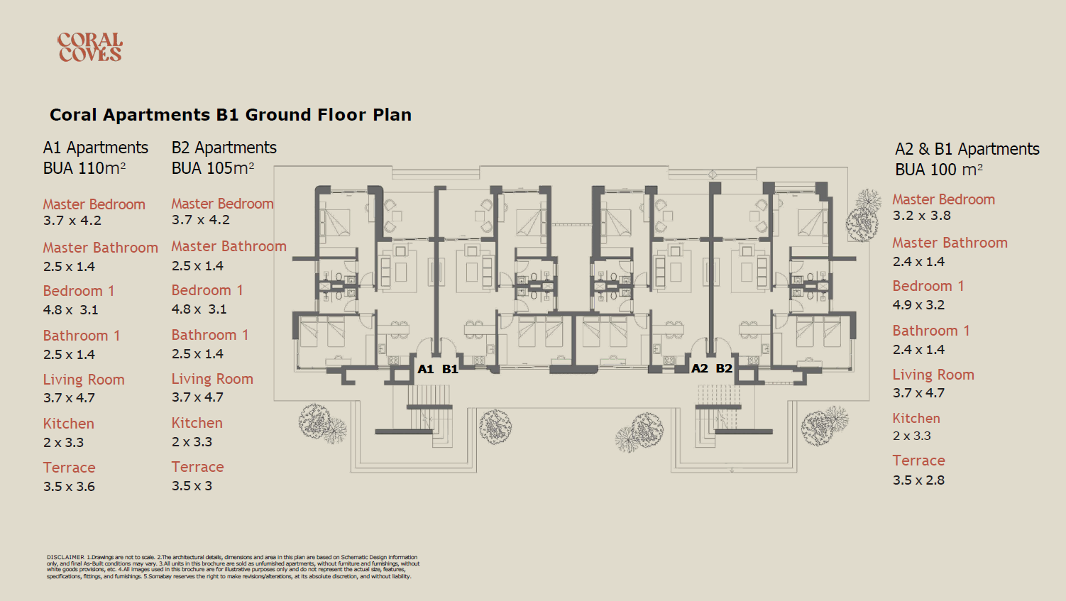 Floor plan for apartment at Coral Coves