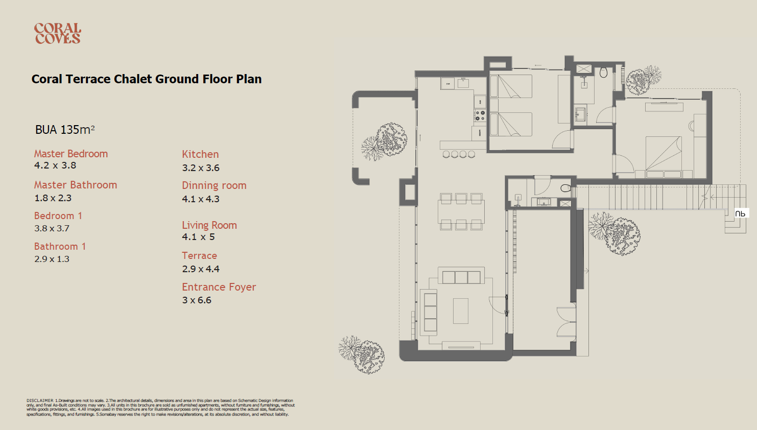 Floor plan for chalet at Coral Coves